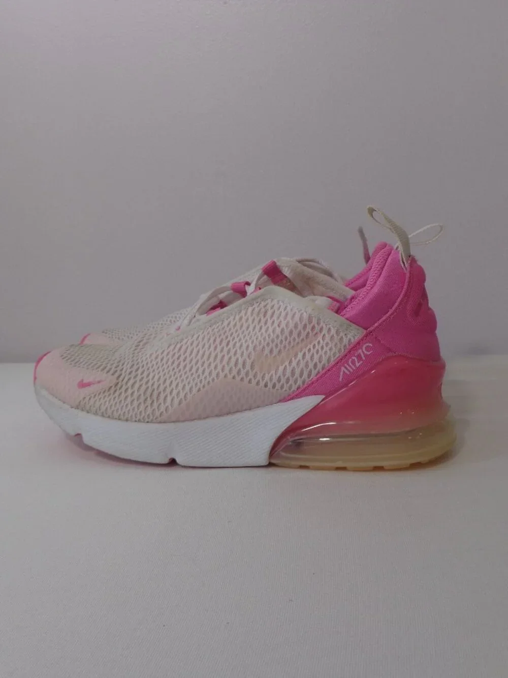 Nike Air Max 270 GS White Pink Foam Running Shoes FZ3560-100 Youth Size 3Y